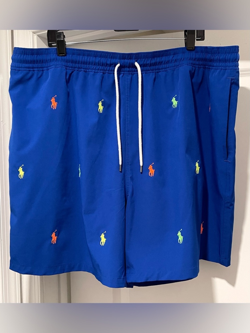 Polo Ralph Lauren Swim Trunks Men's Size 2XB Blue Elastic Waist Drawstring Mesh